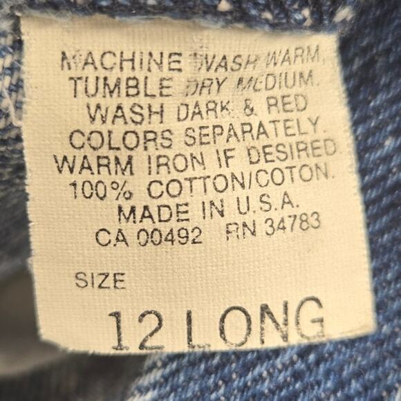 LEE VINTAGE WOMEN'S BLUE TAPERED RELAXED JEANS – SIZE 12 LONG (29.5" W x 33" I) - Picture 7 of 15